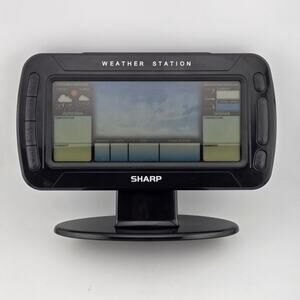 Sharp SPC775 Weather Station Dual Alarm Clock Color Display Indoor Outdoor Black